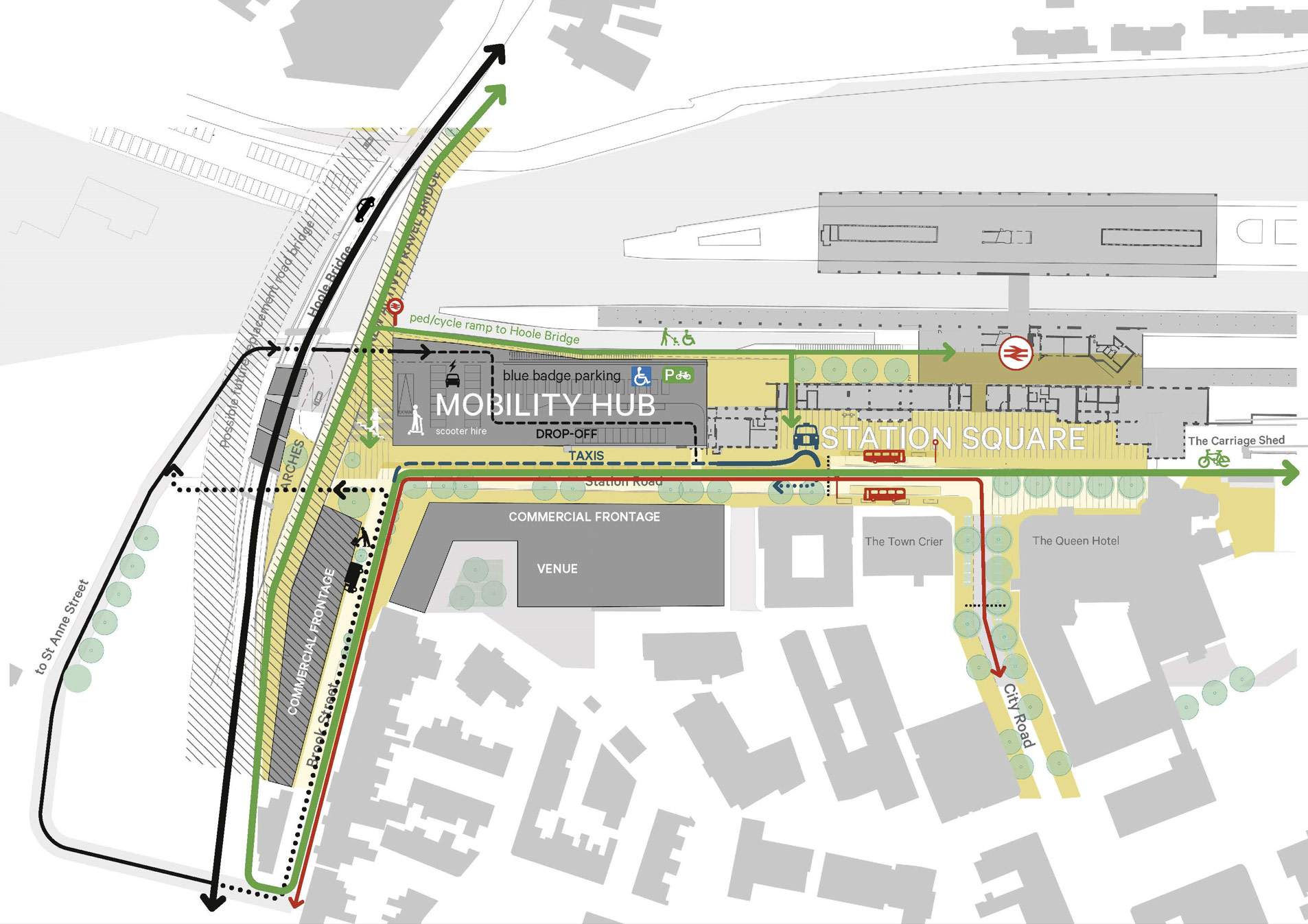 Indicative plan showing Station Square for consultation
